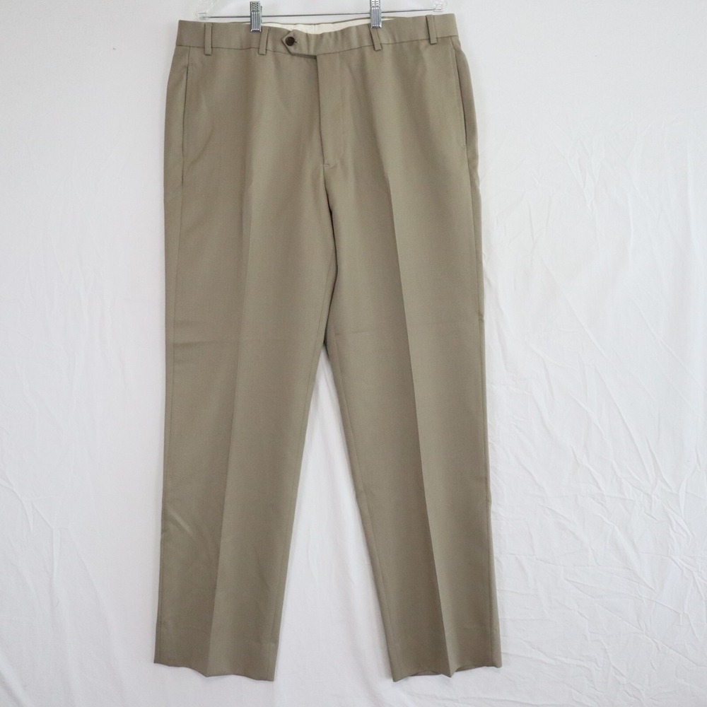 Brooks Brothers Pants Mens 38x32 Madison Fit Wool Dress Suit‎ Flat Front Tan